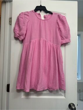 Pink Puff-Sleeve Dress